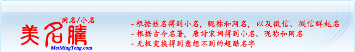 根據(jù)姓名得到小名，昵稱和網(wǎng)名；根據(jù)古今名著，唐詩宋詞得到小名，昵稱和網(wǎng)名；無極變換得到意想不到的超酷名字